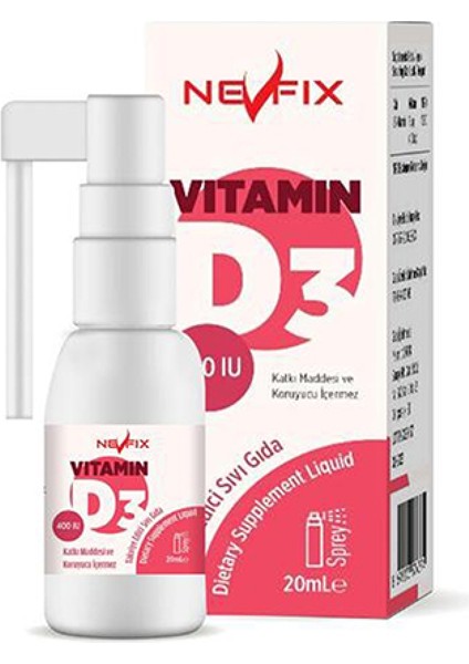 Nevfix Vitamin D3 400 Iu 20 ml Sprey (Sıvı)