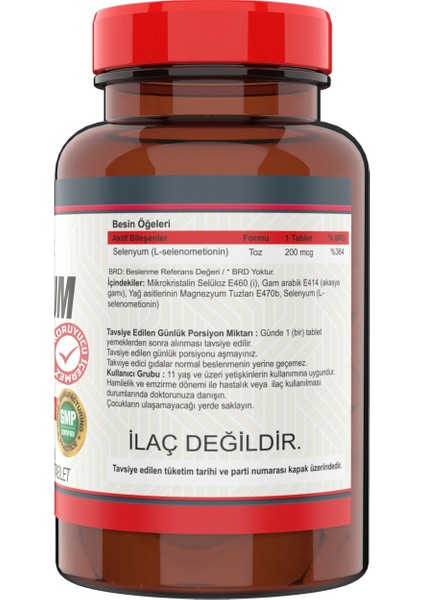 Selenyum 200 Mcg 120 Tablet 2 Kutu