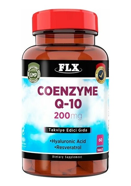 Coenzyme Q-10 200 Mg Hyoluronic Acid Resveretrol 60 Tablet