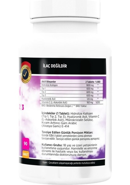 Flxcollagen Tip-1-2-3 Hyoluronic Vitamin C 180 Tablet