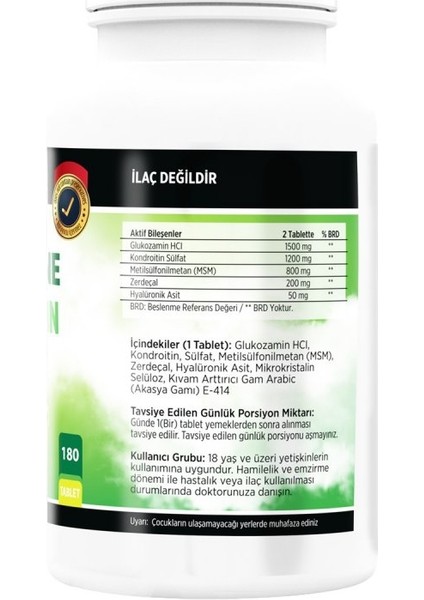 Flxglucosamine Chondroitin Hyoluronic Asit Zerdeçal 300 Tablet fiyatları