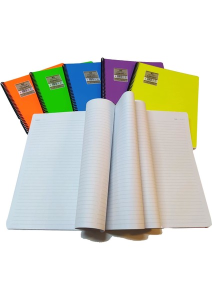 3 Adet A4 Plastik Pp Kapak Spiralli 80 Yaprak Çizgili Defter Contra Sry