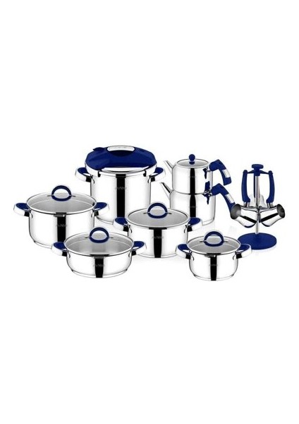 N2733 Sweet Premium Yakamoz 18 Parça Çelik Tencere Seti