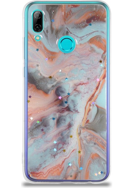 CaseWorld Huawei P Smart 2019 Kapak Mermer Desenli Pop Socketli Silikon Kılıf - Mercan fiyatları
