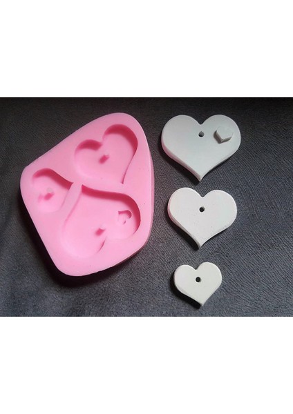 Üçlü Kalp Kalpler Askı Seti Silikon Kalıp K-679 fiyatları