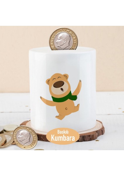 Gülümseyen Neşeli Ayıcık Baskılı Para Birikim KUMBARASI-74855