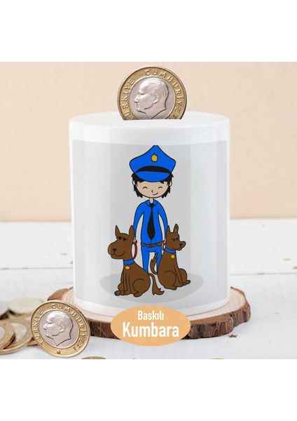 Polis ve Eğitimli Köpekleri Baskılı Para Birikim KUMBARASI-214749
