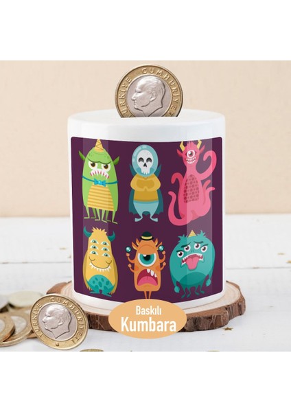 Renkli Komik Suratlı Canavarlar Para Birikim KUMBARASI-2147774627