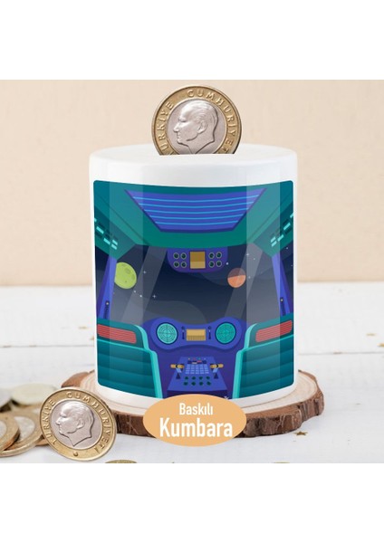 Uzay Gemisi Iç Dizayn Gök Bilimleri Para Birikim KUMBARASI-2147