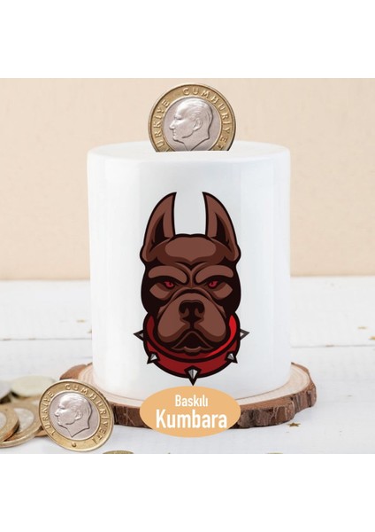 Kızgın Bulldog Köpek Baskılı Para Birikim KUMBARASI-1152-59