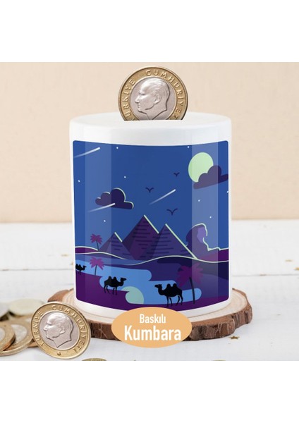 Akşam Manzarasında Piramitler Para Birikim KUMBARASI-2147875159