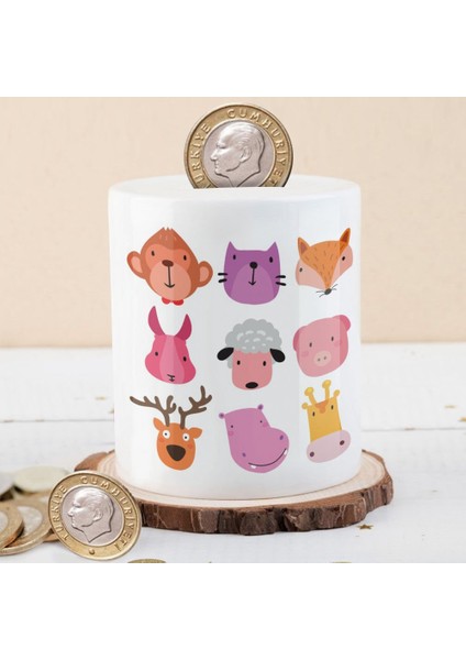 Renkli Hayvan Kafaları Para Birikim KUMBARASI-1096-300