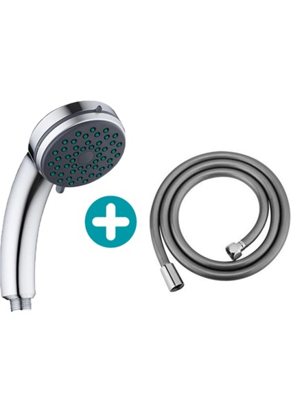 Gri Banyo Classic El Duş Başlığı ve Banyo Duş Hortumu