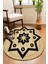 Yıldızlı Desenli Oval Örme Dekoratif Jüt Kilim Hasır Halı JUT-4077 1