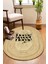 Home Sweet Home Desenli Oval Örme Dekoratif Jüt Kilim Hasır Halı JUT-4079 1