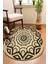 Mandala Desenli Oval Örme Dekoratif Jüt Kilim Hasır Halı JUT-4078 1