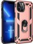 Apple iPhone 13 Pro Max Kılıf Military Ring Holder Rose Gold 1