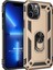 Apple iPhone 13 Pro Max Kılıf Military Ring Holder Gold 1