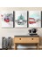 Çizim Istanbul 3 Parça Kanvas - Canvas Tablo 1