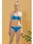 Turkuaz Büzgülü Bikini Takımı 1