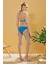 Turkuaz Büzgülü Bikini Takımı 2