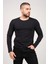 Erkek Sıfır Yaka Uzun Kol Basic T-Shirt Lacivert 1
