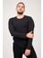 Erkek Sıfır Yaka Uzun Kol Basic T-Shirt Lacivert 2