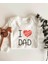 I Love Dad Uzun Kol Çıtçıtlı Organik Bebek Body 1
