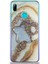 CaseWorld Huawei P Smart 2019 Kapak Mermer Desenli Pop Socketli Silikon Kılıf - Gold 1