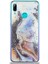 CaseWorld Huawei P Smart 2019 Kapak Mermer Desenli Pop Socketli Silikon Kılıf - Mor 1