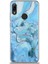 CaseWorld Huawei Y6 2019 Kapak Mermer Desenli Pop Socketli Silikon Kılıf - Mavi 1