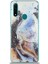 CaseWorld Oppo A31 Kapak Mermer Desenli Pop Socketli Silikon Kılıf - Mor 1