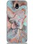 CaseWorld Samsung Galaxy J7 Pro Kapak Mermer Desenli Pop Socketli Silikon Kılıf - Mercan 1