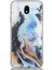 CaseWorld Samsung Galaxy J7 Pro Kapak Mermer Desenli Pop Socketli Silikon Kılıf - Mor 2