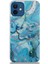 CaseWorld Apple iPhone 12 Kapak Mermer Desenli Pop Socketli Silikon Kılıf - Mavi 1