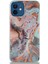 CaseWorld Apple iPhone 12 Kapak Mermer Desenli Pop Socketli Silikon Kılıf - Mercan 1