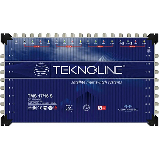 TEKNOLINE 17X16 SONLU MULTISWITCH UYDU DAĞITIM SANTRALI