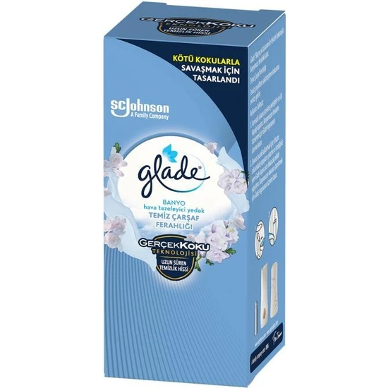 Glade Banyo Hava Tazeleyici Yedek Temiz Çarşaf Ferahlığı; 10 ml