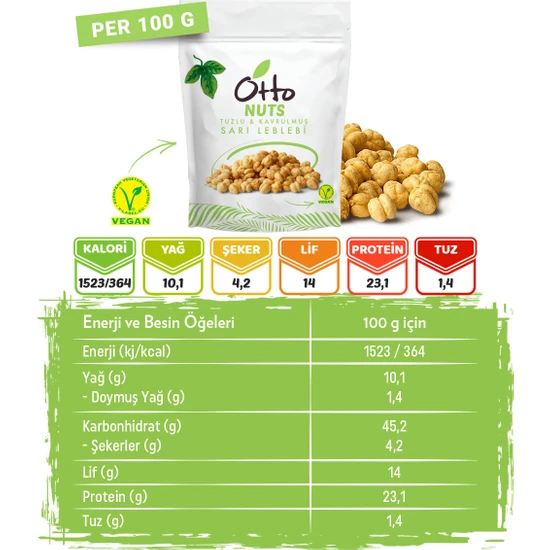 Otto Nuts Vegan Tuzlu Sarı Leblebi 150 g