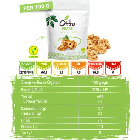 Otto Nuts Vegan Ceviz İçi 100 g