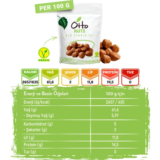 Otto Nuts Vegan Çiğ Fındık 40 g