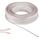 Alkan Kablo 2 x 0.75 mm Bitişik Yassı Kordon Hoparlör Kablosu Tam Bakır H03VH-H Beyaz Renk 6 Metre