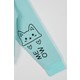 Zepkids Kız Kol Detayı Meow Baskılı Kapüşonlu Sweat 9-12 Yaş