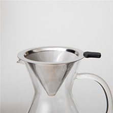 Chakra Larut Filtreli Cam Kahve Demliği 500 ml Transparan