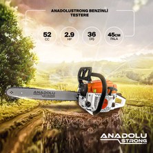 Anadolu Strong Anadolustrong ANS1041 2.9hp Benzinli Motorlu Testere 45CM Palalı Ağaç Kesme Motoru Hediyeli