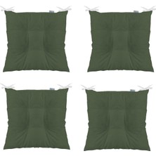 Nerotex 4'lü Kombin Pofidik Kare Sandalye Minderi 40 x 40 cm Haki