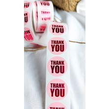 Çikoleyt Design Yapışkanlı Etiket  Thank You Pembe 2,5 cm 50 Adet