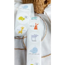 Çikoleyt Design Yapışkanlı Etiket  Thank You Hayvanlı 2,5 cm 50 Adet