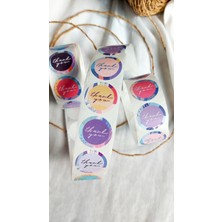 Çikoleyt Design Yapışkanlı Etiket  Thank You Renkli El Yazılı 2,5 cm 50 Adet