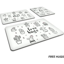 Decorita 3'lü Takım Free Hugs | Cam Kesme Tahtası - Cam Kesme Tablası